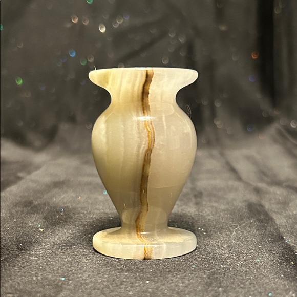 Hand Crafted Other - Vintage Onyx Marble Carved Natural Stone MINI Vase